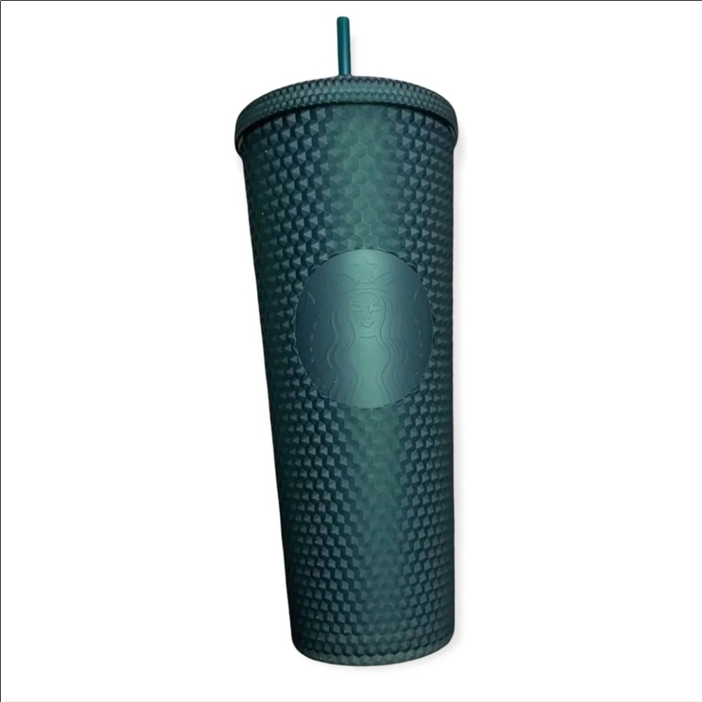 STARBUCKS Hunter Green jelly Soft Touch Cold Cup Tumbler 24oz